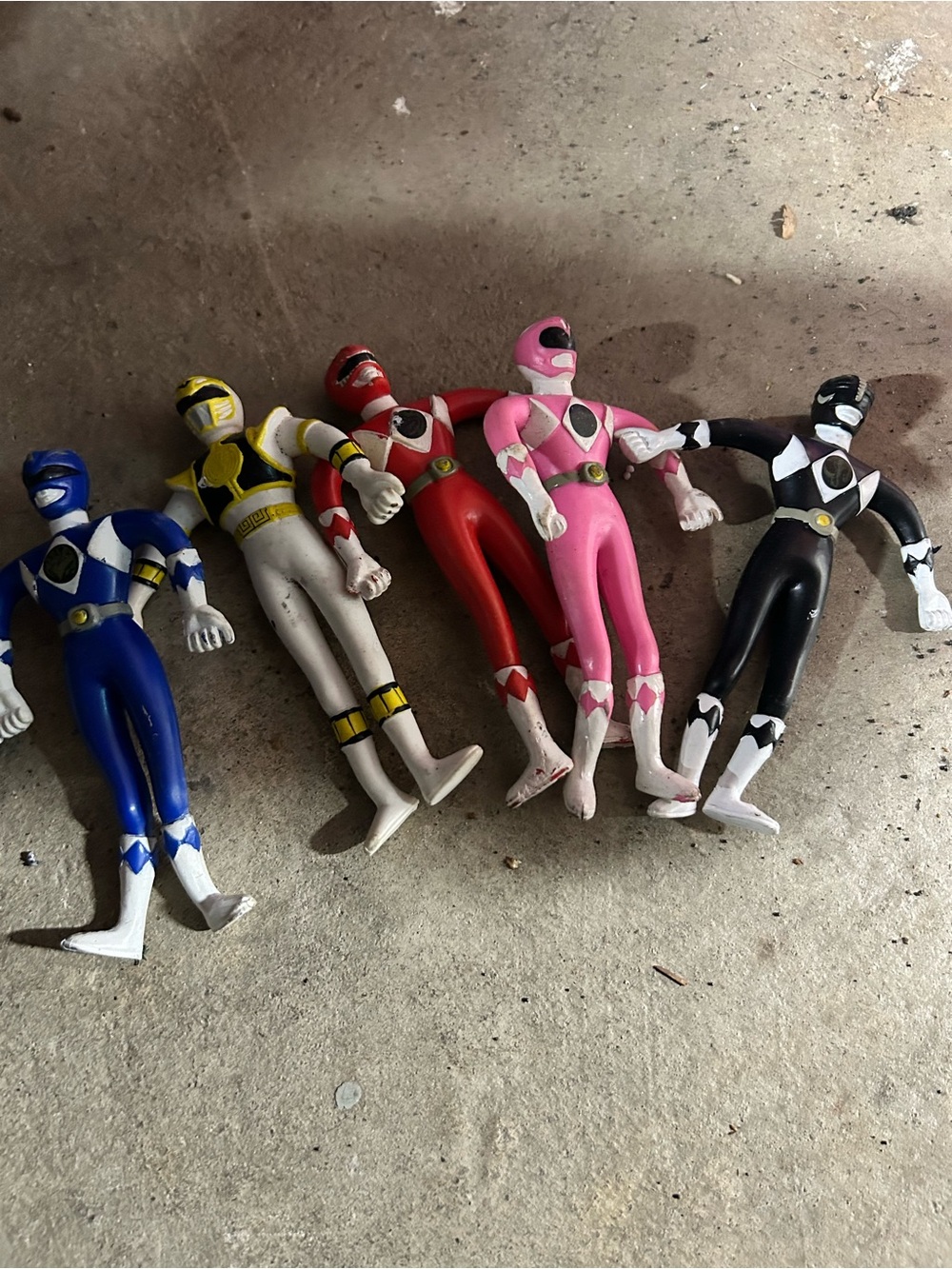 Power Ranger Five-Figure Set - Blue, Yellow, Red, Pink, Black